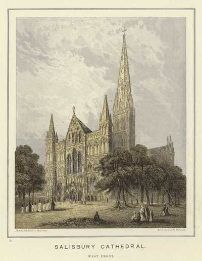 Catedral de Salisbury, fachada oeste de Hablot Knight Browne